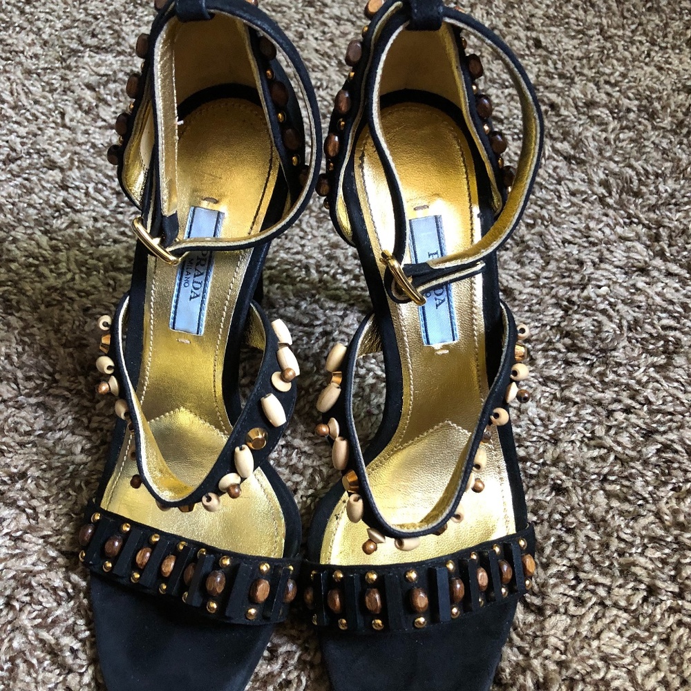 Prada Black Suede Pumps